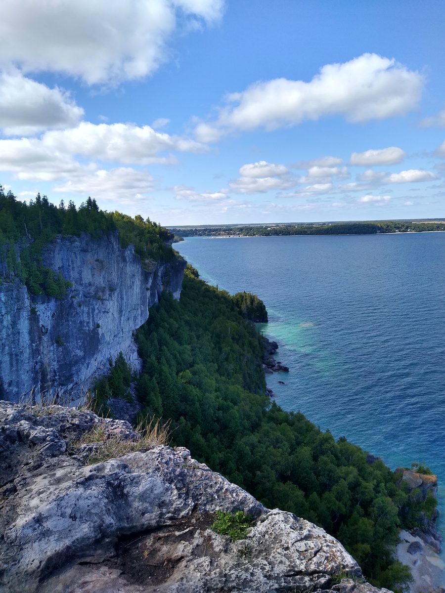 Bluff overlooking the water on the Bruce Peninsula